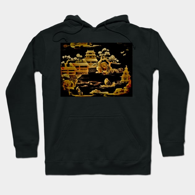 BLACK GOLD PAGODA GARDENS House of Harlequin Hoodie by jacquline8689